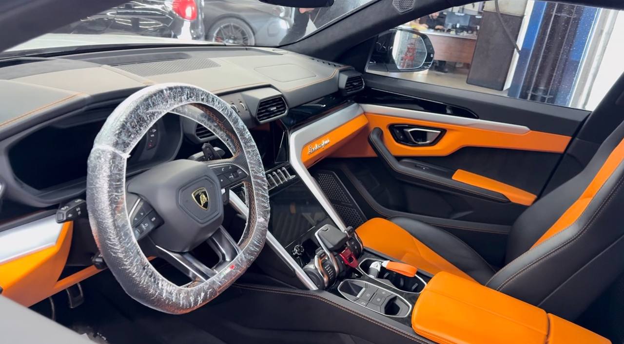 Lamborghini Urus interior during shop service